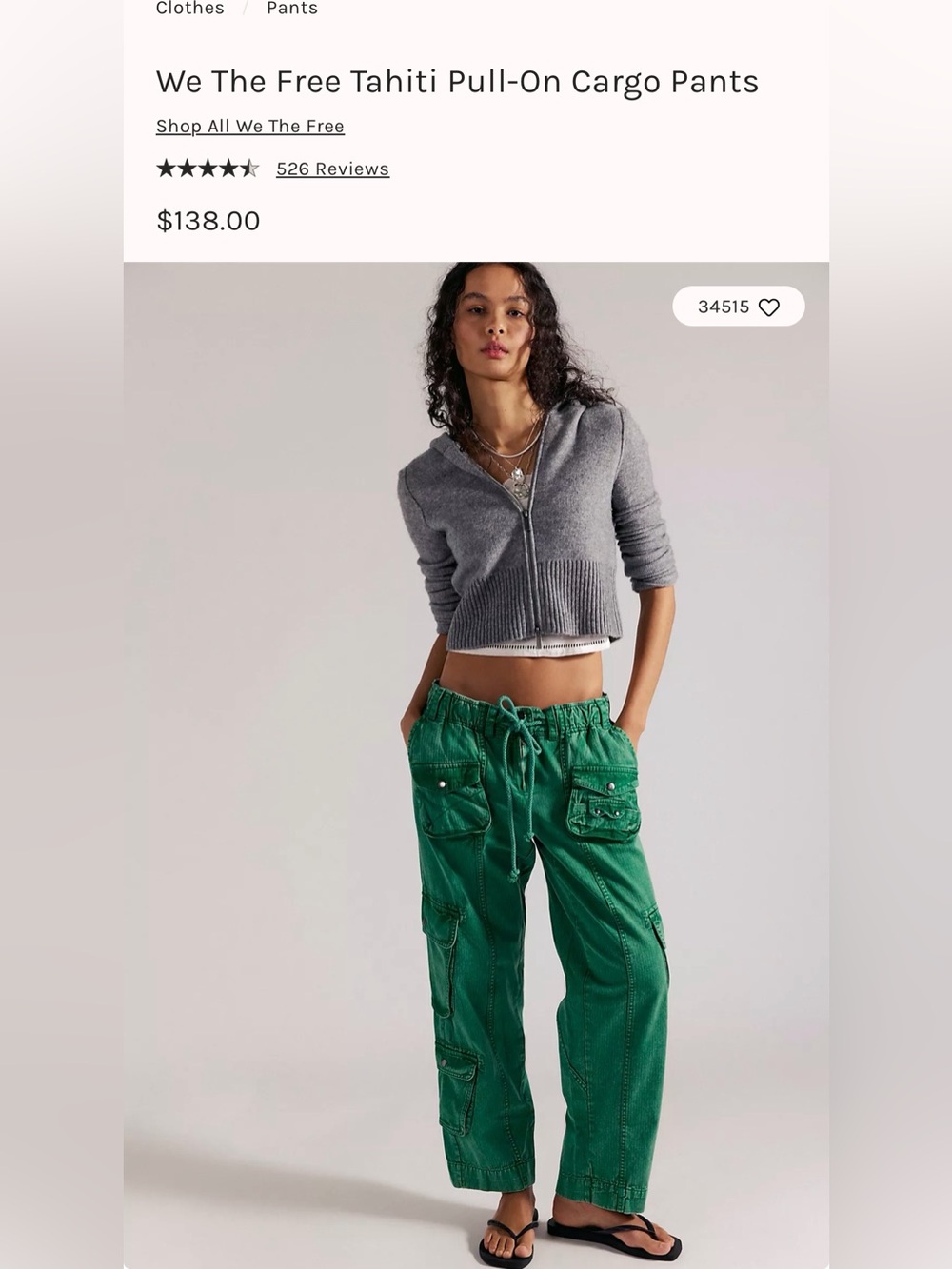 Free People Tahiti Cargo Drawstring Pants - Women